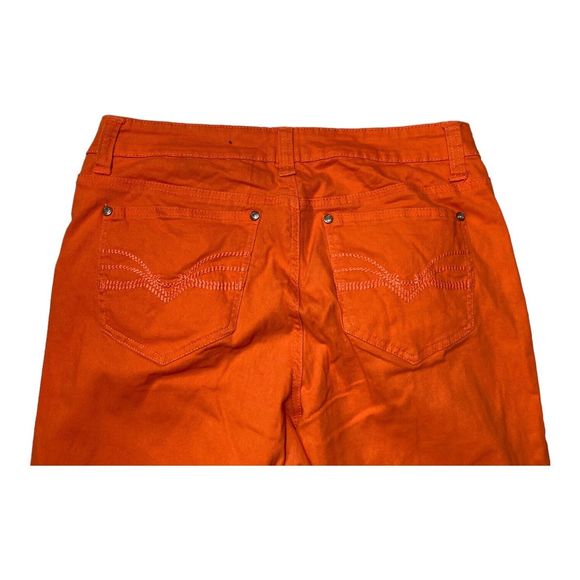 New Directions Weekend Orange Cropped/Capri Womens 10 Stretch Straight Cuffed - Picture 4 of 8
